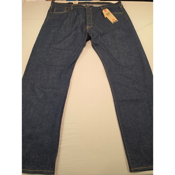 Levi's Other - Levis 501 Original Fit Stretch Jeans Mens 44x32 Dark Indigo Blue Button Fly NEW